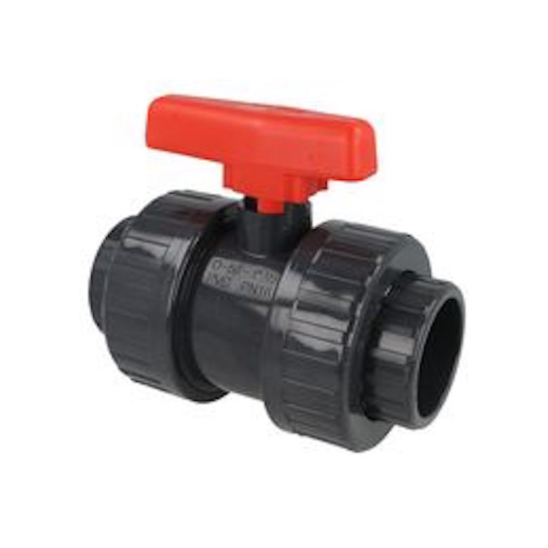 20 mm PVC Vanne à bille pour tuyaux d'alimentation en eau adhésif Slip Connection gris 2Pcs 