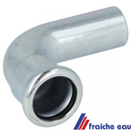 coude  22 mm à sertir  MF , courbe 90° acier zingué 