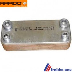échangeur à plaques 551897 RAPIDO FERROLI pour chaudière à condensation 