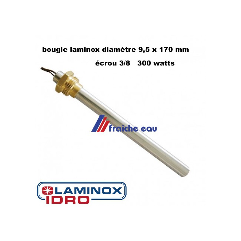 Bougie d'allumage 300 W L= 170 mm diam. 9,9 mm fils 500 mm - Pièce Laminox  Idro