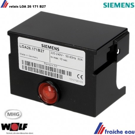 relais Steuergerät , SIEMENS / MHG / MAN - Ölfeuerungsautomat , LOA 26 171 B 27