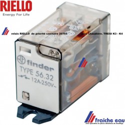 relais FINDER pour la prorité sanitaire article :  20765 chaudière fioul RIELLO avec production d'eau chaude TREGI K3 - K4