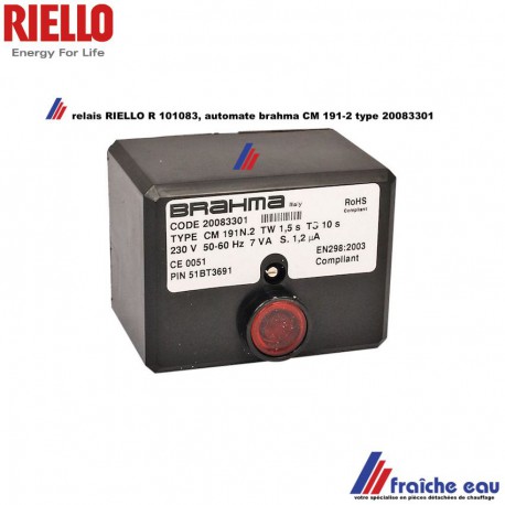 relais RIELLO CM 191 2 article R 101083 automate de combustion , manager BRAHMA  20083301