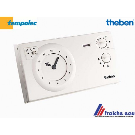 thermostat d'ambiance analogique , 3 fils horloge apparente THEBEN TEMPOLEC  722, alimentation sur secteur 220 volts 