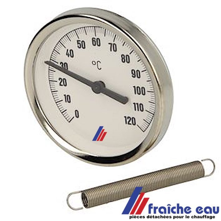 Thermomètre pour tuyau d'eau chaude 0-120 °C 63 mm Cadran étanche  Température horizontale en aluminium pour lire la température des tuyaux  d'eau
