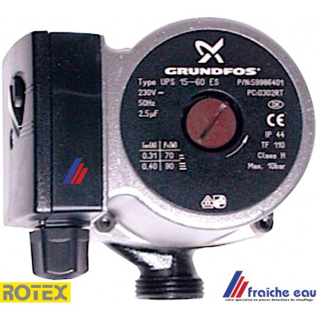 circulateur en équerre équivalent à ROTEX E 1500452 , filetage 4/4 , moteur 3 vitesses  45 à 85  watts