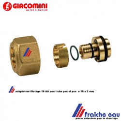 ecrou universel  GIACOMINI  fieltage AA 16 x tube synthétique / mullticouche  ø 16 x 2 mm , chauffage et sanitaire