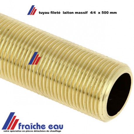 tube fileté 4/4" BSP laiton massif , filetage cylindrique complet prix pour la longueur 10 cm