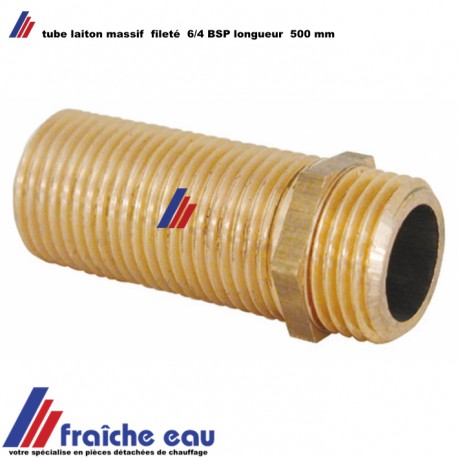 tube 500 mm filetage complet 6/4" laiton pour raccords de plomberie , filetage gaz prix pour la longueur de 10 cm