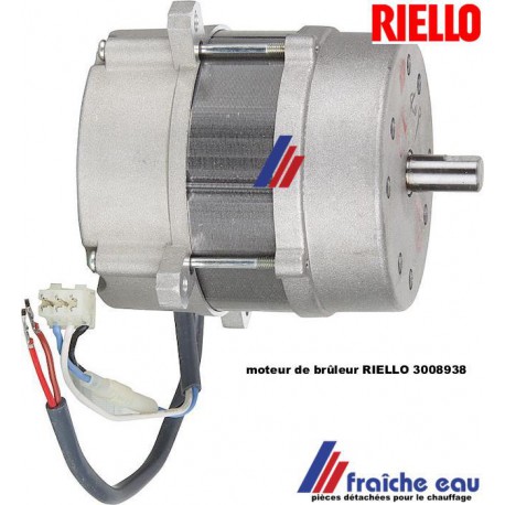 moteur de brûleur RIELLO 3008938 90 watts livré sans condensateur en échange standard , prêt a mettre en service