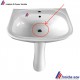 crépine à bouchon,  bonde le lavabo, bidet et lave mains diamètre 60 mm plateau inox filetage 5/4 pour le siphon, vis de 80 mm