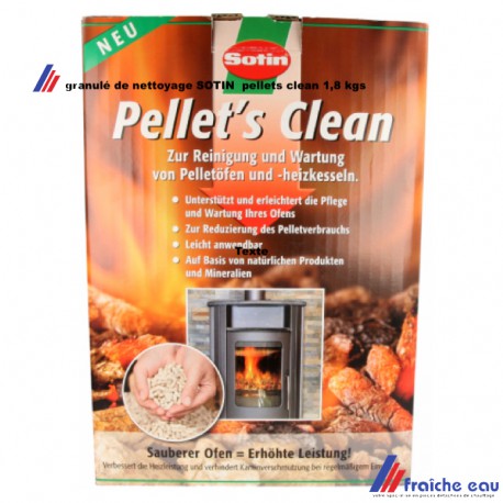 pellets de ramonage SOTIN PELLETS CLEAN décolle les suies , réduit le  créosote et améliore le rendement du poêle à pellets