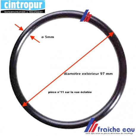joint torique du bocal de filtre CINTROPUR pour système NW18 - NW 25 - NW  32 , ring diamètre extérieur 97 mm