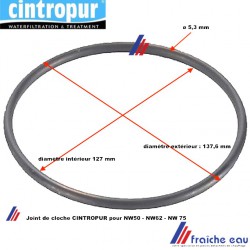 joint torique de bocal de filtre CINTROPUR NW50 - NW65 - NW75, joint O ring de cloche