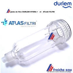 globe de filtre DURLEM HYDRO, bocal pour filtre à rinçage inversé, ATLAS FILTRI , godet de filtre primaire TRIPLEX