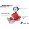 pré-détendeur réglable de 0,5 à 4 bars  gaz butane et propane , livré avec manomètre , regelbare fles voorontspanners met mano