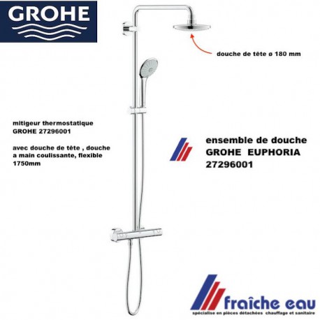 Colonne de douche avec mitigeur thermostatique EUPHORIA - Grohé