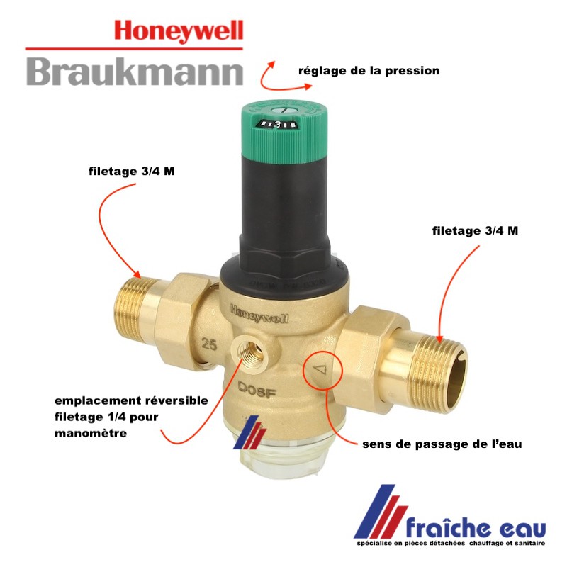 régulateur de pression 3/4 Honeywell pour l'eau potable à
