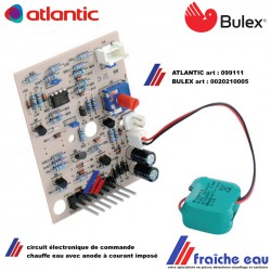 platine électronique de chauffe eau BULEX, printplaat 0020210005 , carte , platine de boiler  ATLANTIC 099111