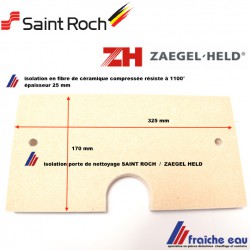 isolation de trappe de nettoyage de chaudière mazout SAINT ROCH et ZAEGEL HELD réfractaire en fibre de céramique épaisseur 25 mm