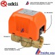 vanne de zone 2 voies  motorisée ORKLI filetages 4/4 FF moteur 220 volts fonctionne en tout ou rien pour chauffage et solaire