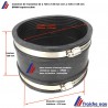 manchon EPDM pour tube lisse diamètre 120 à 135 mm des 2 côtés