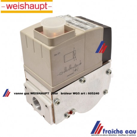 vanne gaz WEISHAUPT 605240 multibloc  type W-MF 055 pour brûleur gaz WG5