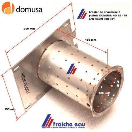 brasier , foyer ,tube de combustion interne du bruleur RCON-000-001 pour chaudière à pellets  DOMUSA NG 10-16,