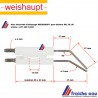 bloc électrode 241 200 14527 pour brûleur fioul WEISHAUPT type WL 20 LN , bougie d'allumage haute tension