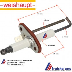 Weishaupt Électrode d´allumage pièces de chaudière Weishaupt ,  Électrode d´allumage, ontstekingselektrode 48101130172 