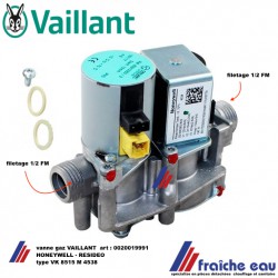 vanne gaz, mécanisme, régulateur gaz VAILLANT art : 0020019991  bloc gaz, HONEYWELL - RESIDEO type :  VK 8115 M 4538 gasgedeelte