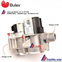 vanne gaz, opérateur , mécanisme, bloc gaz BULEX S1071400,  gasblok HONEYWELL - RESIDEO gascombiblok type VK8525 M 1510