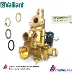 bloc de vanne 3 voies VAILLANT 011289, vanne mélangeuse ,driewegklep voor condensatie gas ketel