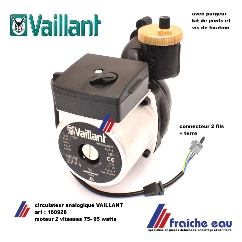 circulateur analogique VAILLANT 160928 type VP5 pompe de chaudière,  connexion 2 fils + terre , verwarming circulatiepomp
