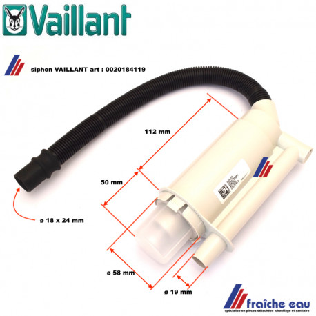 siphon de chaudière à condensation VAILLANT art 0020184119, coupe air anti odeurs
