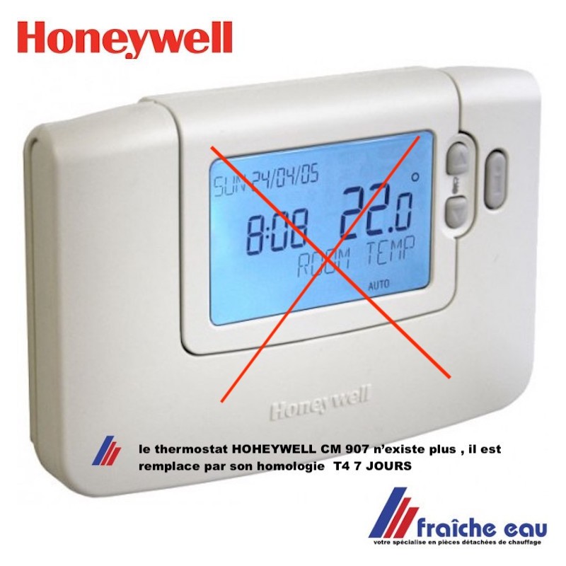thermostat d'ambiance mural 2 fils HONEYWELL CM 907 sur piles est remplacé  par son homologue T4 à ottignies, nivelles, gembloux