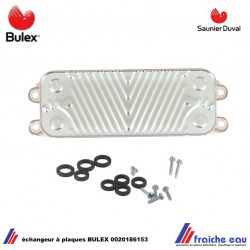 échangeur sanitaire à 14 plaques BULEX 0020186153, radiateur pour la  production d'eau chaude sanitaire directe de la chaudière