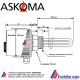 résistance électrique 3 kw ASKOMA filetage 6/4, raccordement mono et triphase , ASKOHEAT pour appoint ballon sanitaire