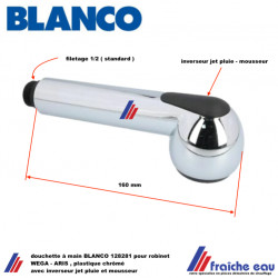 douchette chromée 00128281 pour robinet de cuisine BLANCO série WEGA - ARIS