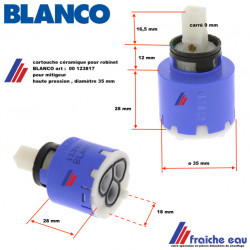 cartouche , mécanisme céramique BLANCO  diamètre 35 mm art : 00 123817 pour mitigeur et robinet mélangeur de lavabo 