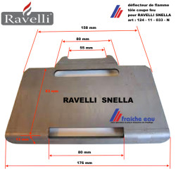 déflecteur, tôle coupe flamme de poêle à pellets RAVELLI 124-11-033-N , blindage de protection de l'échangeur thermique
