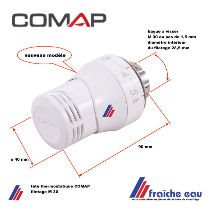 Tête thermostatique M30 x 1,5 Sensity pour radiateur - COMAP