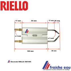 electrode d'allumage RIELLO 3007495 bougie haute tension,arc électrique, électrode spécifique de brûleur