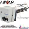 résistance électrique 3 kw ASKOMA filetage 6/4, raccordement triphase 400 volts , ASKOHEAT pour appoint ballon sanitaire OEG