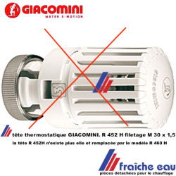 tête thermostatique  GIACOMINI pour vanne de radiateur R452 H  , poignée de robinet de  convecteur de chauffage