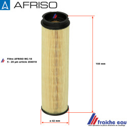 cartouche de filtre fioul monotube MC 18 finesse de 5 à 20 microns pour afristo-microtec-oventrop pour floco top optimum