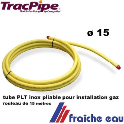 tuyau PLT TRACPIPE pour gaz propane semi souple ø15 en rouleau de 15 mètres