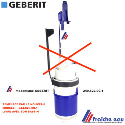 mécanisme de chasse wc  suspendu GEBERIT 240.622.00.1 avec fixation  pour réservoir de WC encastré derriere le carrelage