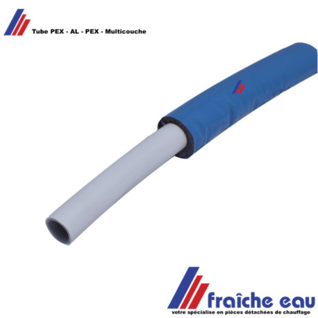 tube PEX-AL-PEX ø 20 en rouleau de 10 mètres isolé bleu