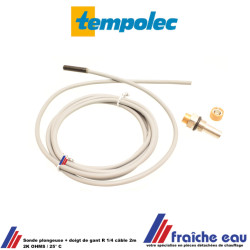 sonde plongeuse - doigt de gant R1 / 4 câble 2m, 2K OHMS / 25° TEMPOLEC